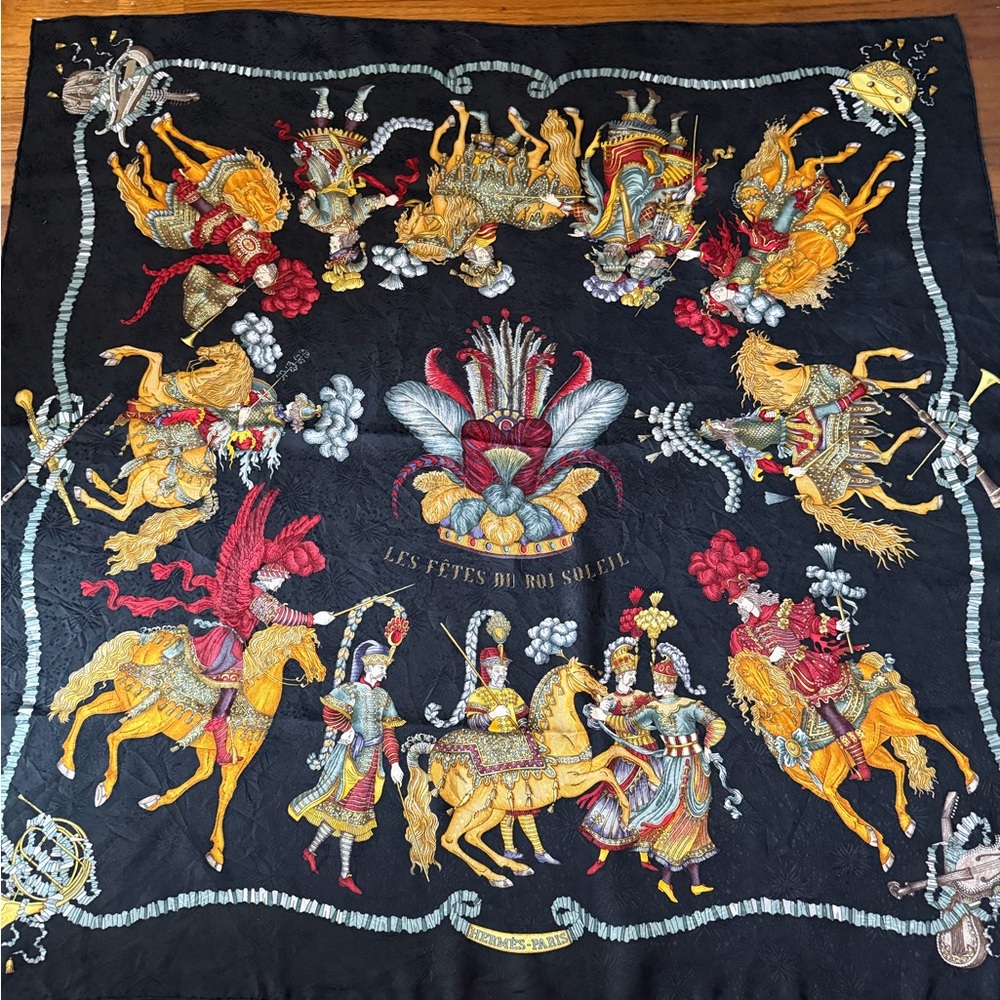 Hermes Paris Les Fetes Du Roi Soleil Silk Jacquard By Michel Duchene.